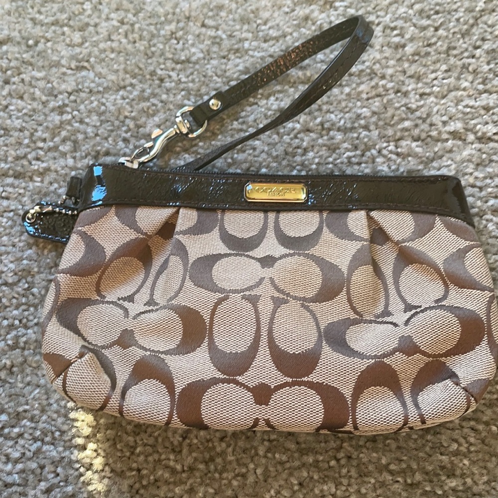 Coach canvas wristlet